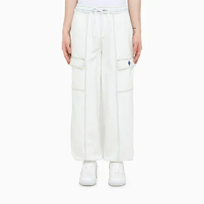 Marcelo Burlon County Of Milan White Joggers With Logo Embroidery