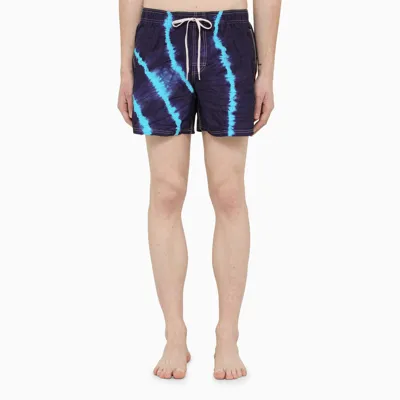 Sundek Golden Wave Blue Tie-dye Swim Shorts