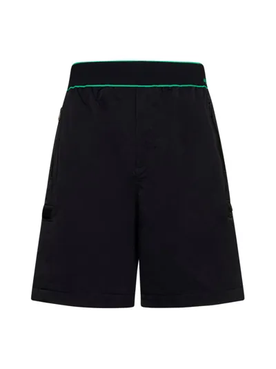 Bottega Veneta Elasticated Waistband Reverse Logo Shorts In Black