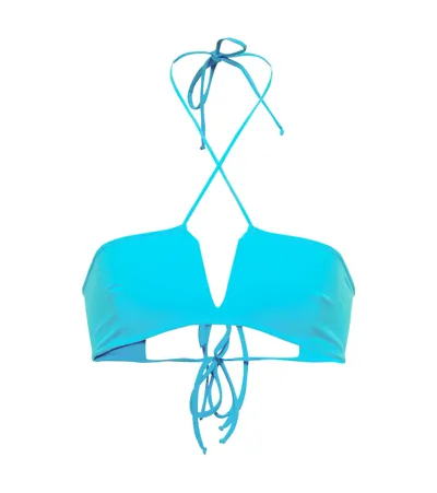 Nensi Dojaka Halterneck Bikini Top In Cerulean Blue