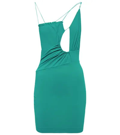 Nensi Dojaka Cutout Ruched Minidress In Green