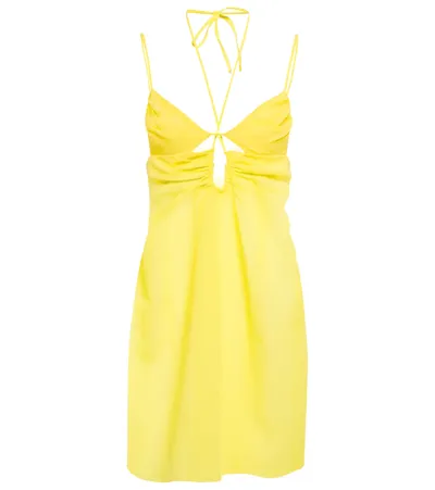 Nensi Dojaka Cutout Halterneck Minidress In Yellow