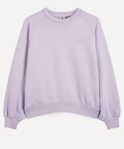 Levi's Snack Logo-embroidered Cotton-jersey Sweatshirt In Mid-saturated Purple