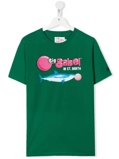 Mc2 Saint Barth Kids' Logo-print Detail T-shirt In Green