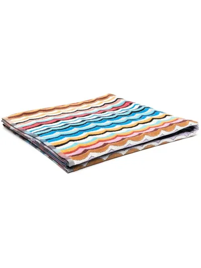 Missoni Beverly Logo-print Beach Towel In Red