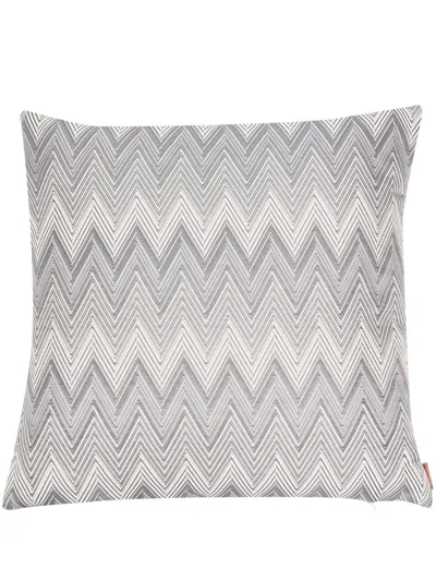 Missoni Zigzag-pattern Feather Down Cushion In Grey