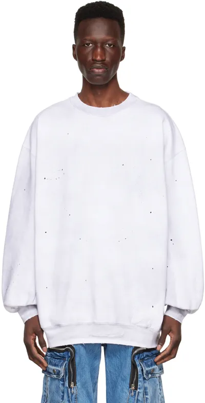 We11 Done White Cotton Sweatshirt