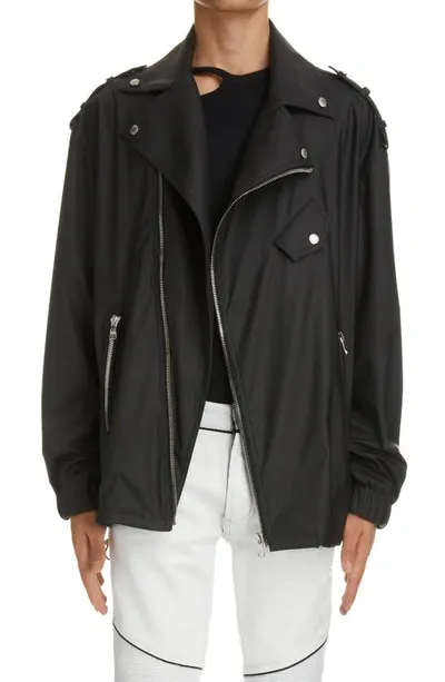 Balmain Black Faux -leather Jacket