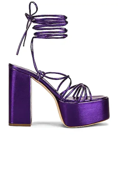 Paris Texas Malena Leather Platform Lace-up Sandals In Ultra Violet