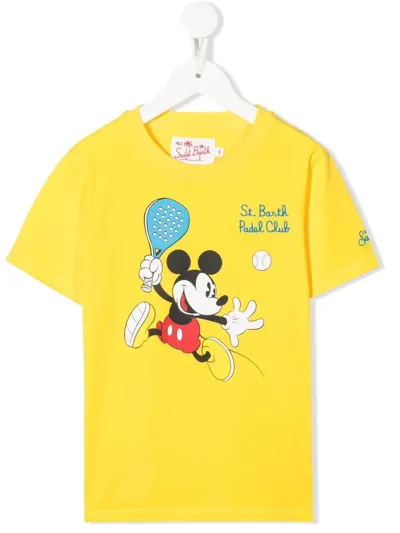 Mc2 Saint Barth Teen Mickey Graphic-print T-shirt In Gelb