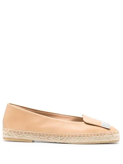 Sergio Rossi Sr1 Logo-plaque Espadrilles In Neutrals