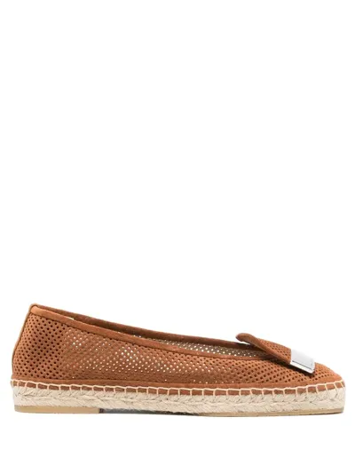 Sergio Rossi Sr1 Perforated 20mm Espadrilles In Brown