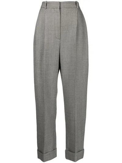 Alexander Mcqueen Checked Tailored Trousers In Schwarz