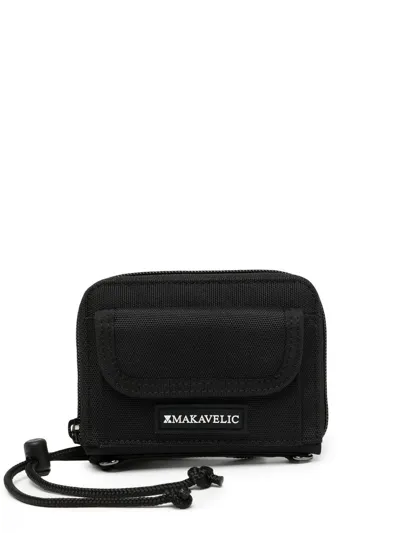 Makavelic Logo Zipped Wallet In Schwarz