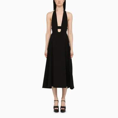 Saint Laurent Black Openback Long Dress