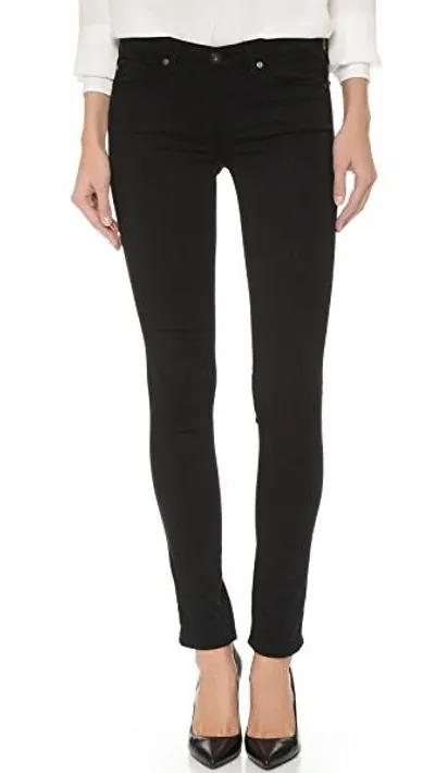 Ag Farrah Skinny Skinny High-rise Velvet Jeans In Black Ink