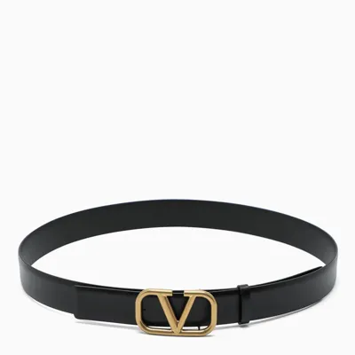 Valentino Garavani Black Vlogo Belt