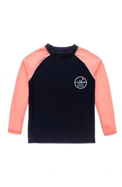 Snapper Rock Kids' Surf School Long Sleeve Rashguard In Navy