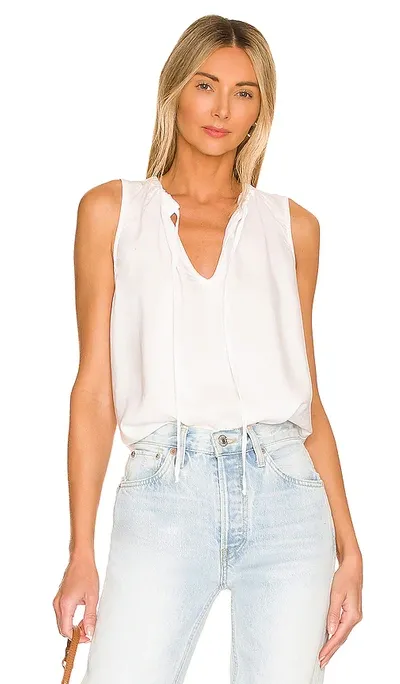 Bella Dahl Sleeveless Shirred Neck Top In White