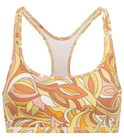 Tory Sport Tory Burch Printed Weightless Racerback Bra In Fantasy Floral