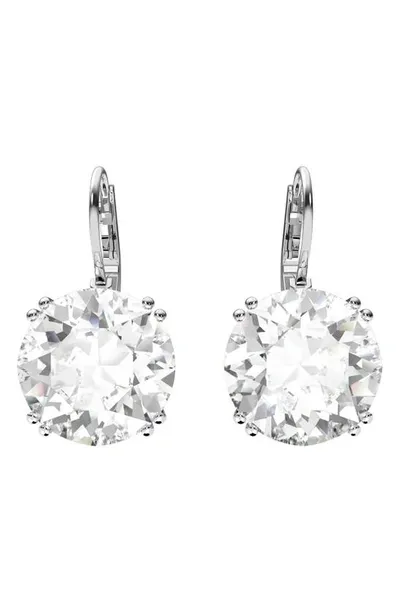 Swarovski Millenia Rhodium-plated Round-cut Crystal Earrings In Neutral