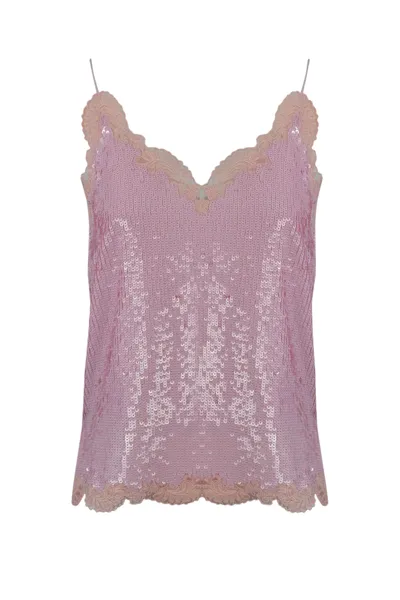 Twinset Full Sequin Top With Embroidery