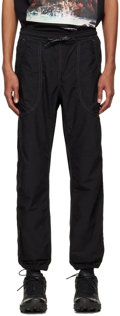 And Wander Black Organic Cotton Track Pants In Schwarz