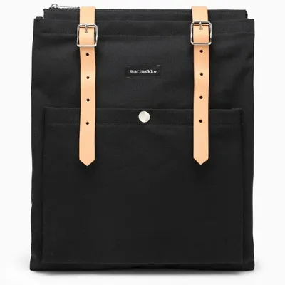 Marimekko Black Cotton Backpack