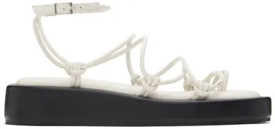 Hugo Boss White Scarlet Platform Sandals In 114 Open White