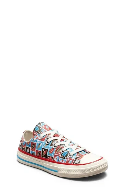 Converse Kids' Chuck Taylor® 70 Ox Sneaker In Soft Red/ Baltic Blue/ Egret