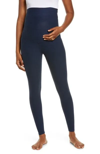 Beyond Yoga Empire Waist Maternity Leggings In Nocturnal Navy