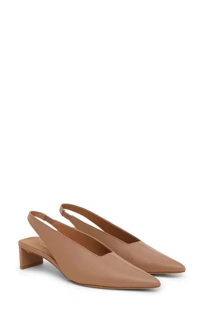 Mansur Gavriel Leather Slingback Pumps In Biscotto