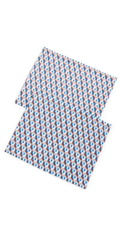 La Doublej Tablemat Set In Cubi Blu