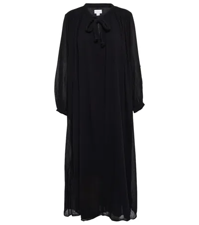 Velvet Frankie Cotton Gauze Maxi Dress In Black