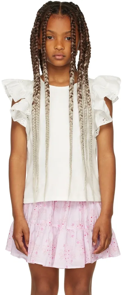 Chloé Kids Off-white Ruffle Sleeve Shirt