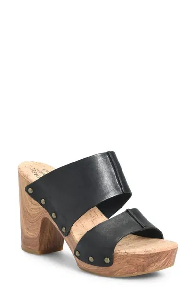 Kork-ease Darra Leather Platform Sandal In Black F/g