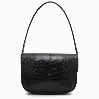 Apc Black Crocodile Print Shoulder Bag