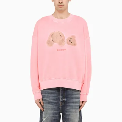 Palm Angels Bear Print Sweatshirt In Pink