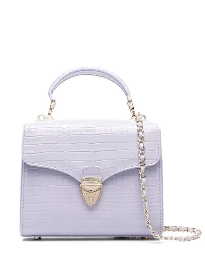 Aspinal Of London Mayfair Leather Tote Bag In Purple