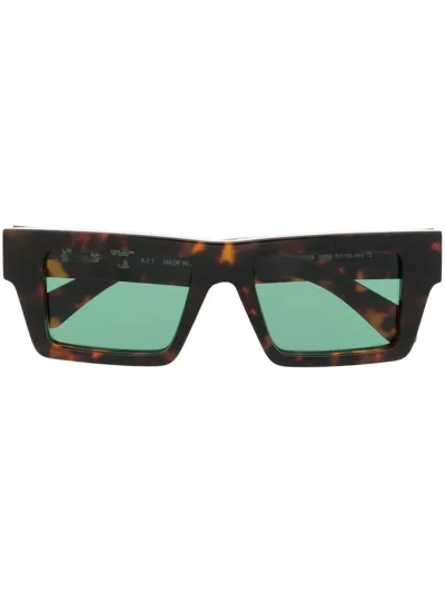 Off-white Nassau Tortoiseshell Square-frame Sunglasses In Brown