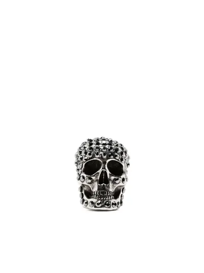 Alexander Mcqueen Skull Charm Earring In Silver