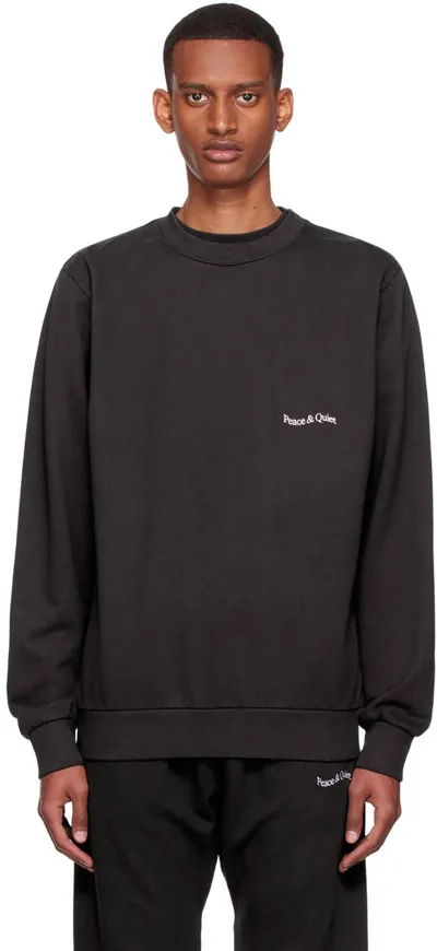 Museum Of Peace And Quiet Wordmark Logo-embroidered Cotton-jersey Sweatshirt In Black