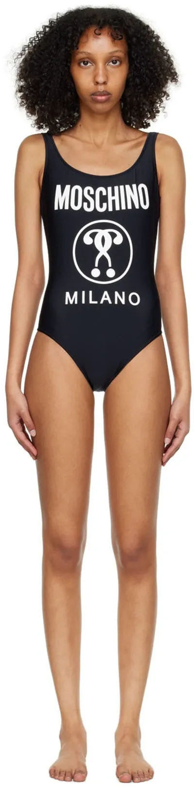 Moschino Black Nylon One-piece Swimsuit