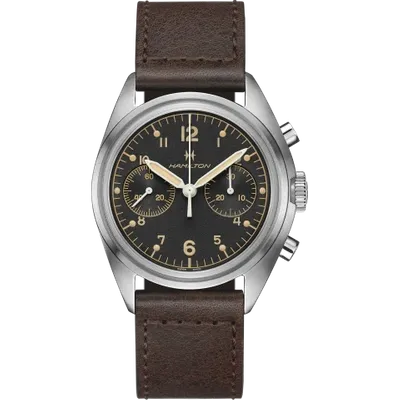 Hamilton Khaki Aviation Pioneer Mechanical Chrono In Black