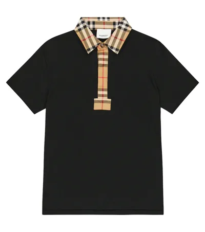 Burberry Girl's Sigrid Vintage Check Polo Shirt Dress In Black