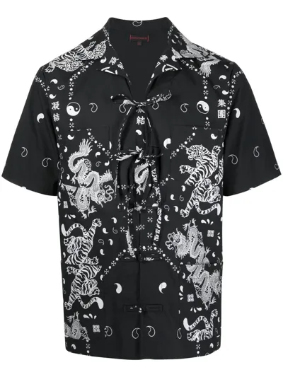 Clot Graphic-print Short-sleeve Shirt In Black