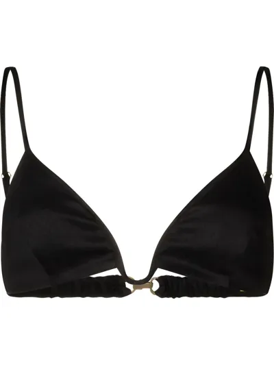 Gauge81 Parras Triangle Stretch-linen Bralette In Black