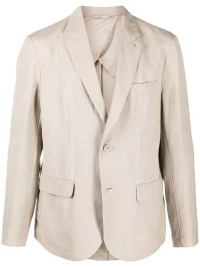 Armani Exchange Single-breasted Blazer In Neutrals