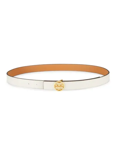 Tory Burch Miller Leather Belt In New Ivory