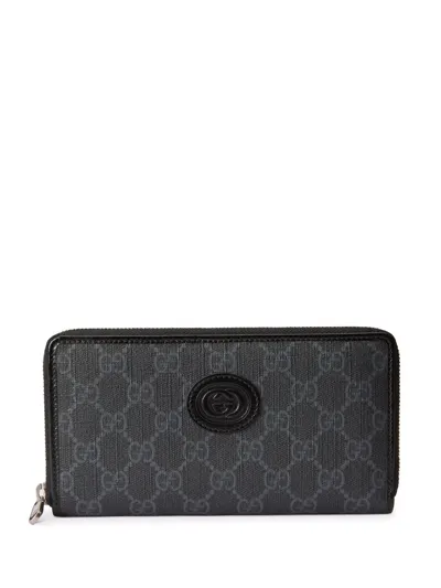 Gucci Interlocking G Canvas Wallet In Black